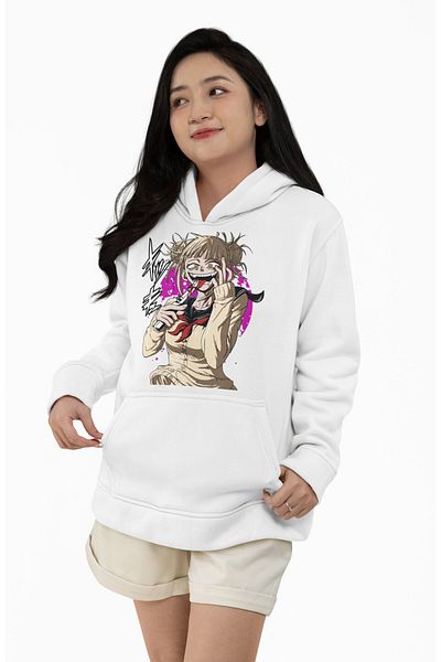 Fuddy Moda Φούτερ My Hero Academia Unisex με κουκούλα Oversize - Himiko Toga Printed, Anime Hoodie