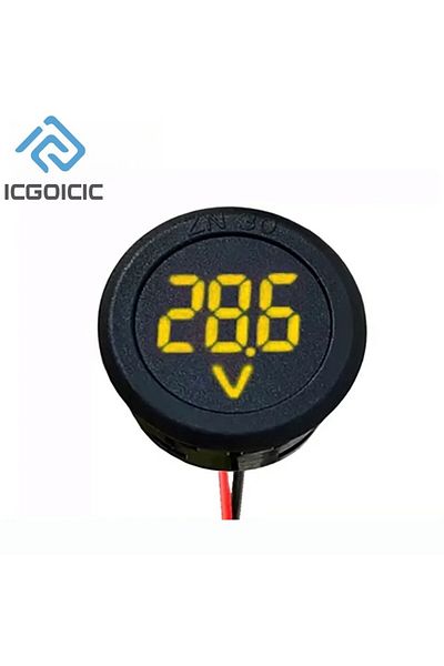 Choice Yellow Dc 4-100v Led Digital Display Circular Two-wire Voltmeter Dc Digital Voltmeter Head Display R