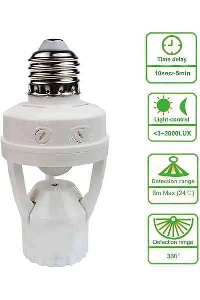 Choice White Socket E27 Converter With Pir Motion Sensor Ampoule 100-240v Led E27 Lamp Base Intelligent Lig