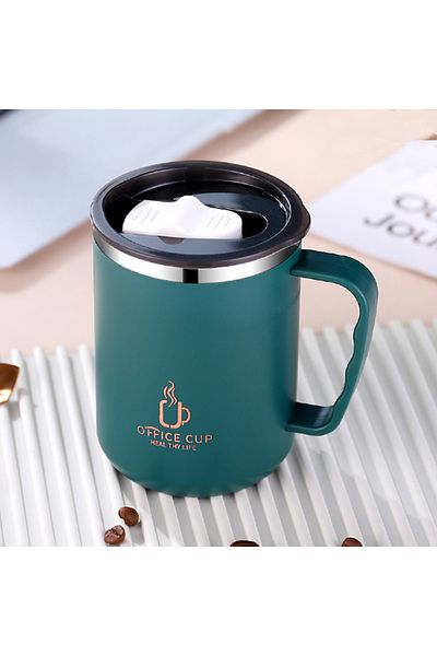Choice 500ml Green 500ml/17oz 304 Stainless Steel Water Bottle Double Layers Coffee Mug Milk Cup With Plast