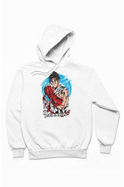 Fuddy Moda Φούτερ με κουκούλα Unisex Jin Kazama, Φούτερ με κουκούλα με θέμα το παιχνίδι Tekkenn