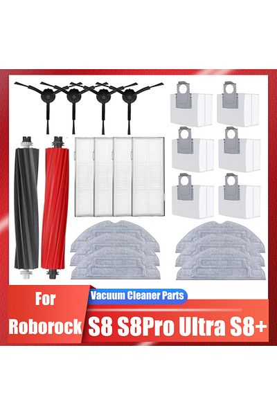 Choice For Roborock S8 S8 Pro Ultra S8+ Robot Vacuum Spare Parts Main Side Brushes Mop Cloths HEPA Filte...