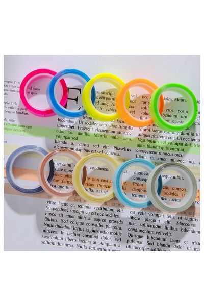 Choice 2 Series 10 Rolls 5 Rolls/10 Rolls Morandi Highlighter Reading Sticky Tape, Fluorescent Highlighter