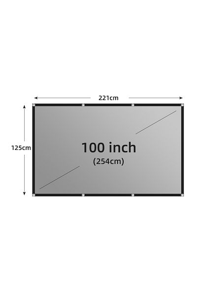 LEJIADA 100 Inch Projector Screen 60-133 Inch Metal Grey Anti-light 16:9 Portable Black Border With