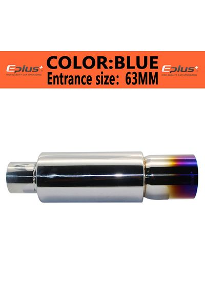 Choice 007 Blue 63mm Eplus Car Exhaust Pipe Muffler Tail Pipe Universal High Quality Stainless Steel Interf