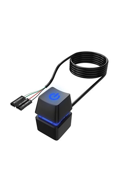 Choice 2 متر Kg-01-bk Teucer Kg-1 2 متر مفتاح سطح المكتب للكمبيوتر مزود بإضاءة LED ولوحة أم خارجية لتشغيل/إيقاف التشغيل