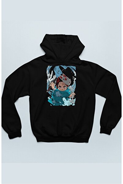 Fuddy Moda Unisex majica sa kapuljačom sa printom Tanjiro Ice Breath, velika ...