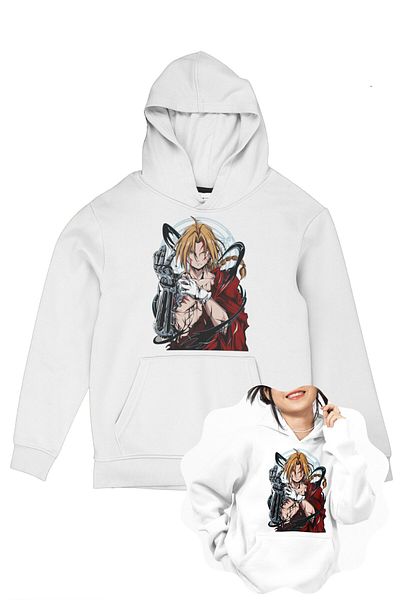 Fuddy Moda Φούτερ Fullmetal Alchemist Edward Printed Unisex - Φούτερ με κουκούλα μεγάλου μεγέθους