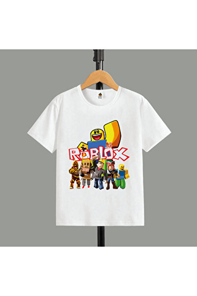 SVART WEAR Tricou cu mânecă scurtă din bumbac, cu imprimeu Roblox, pentru cop...