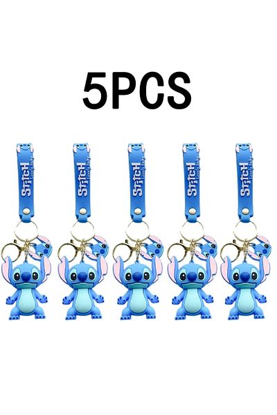Choice 5pcs 5set 20pcs Wholesale Stitch Disney Keychain Figure Toy Cute Supple Cartoon Character Toy Keycha