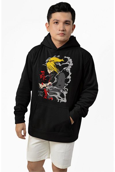 Fuddy Moda Hanorac cu glugă cu imprimeu Deidara unisex, hanorac supradimensionat cu tematică Naruto Anime
