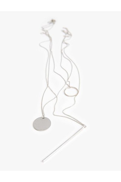 Koton Layered Chain Necklace with Plate Charm Detail
