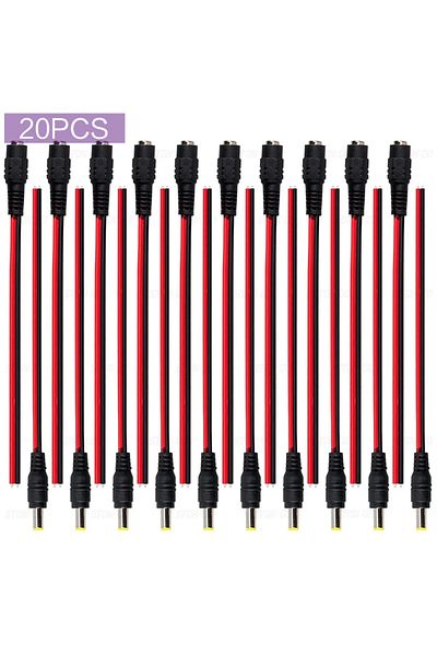 Choice 20pcs (10PAIRS) 10/20/50pcs 12v Dc Connectors Male Female Jack Cable Wire Line Adapter Plug Power Su