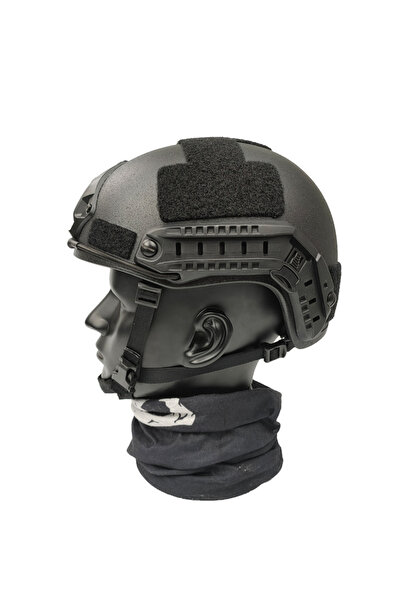 Choice خوذة تكتيكية عالية القطع باللون الأسود مزودة بدرع مضاد للرصاص وخوذة أم...