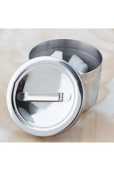 Choice One Size 1 Piece Medical Alcohol Round Box 304 Stainless Steel Cotton Can Barrel Laboratory Instrume