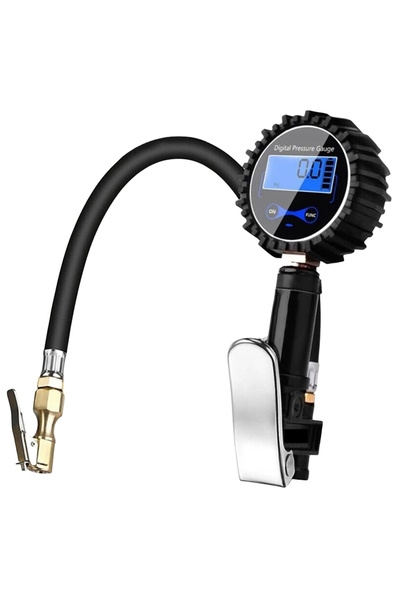 APWIKOGER جهاز قياس ضغط الإطارات الرقمي من سبائك الألومنيوم لقياس ضغط الإطارات وخط الهواء ومضخة الإطارات القابلة للتثبيت