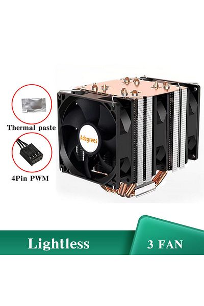 Choice As Shown Lga2011-x79-x99-e5 Lightless-3fan 6 Heat Pipe Cpu Cooler 4pin Pwm Pc Quiet Air Cooler Fan F