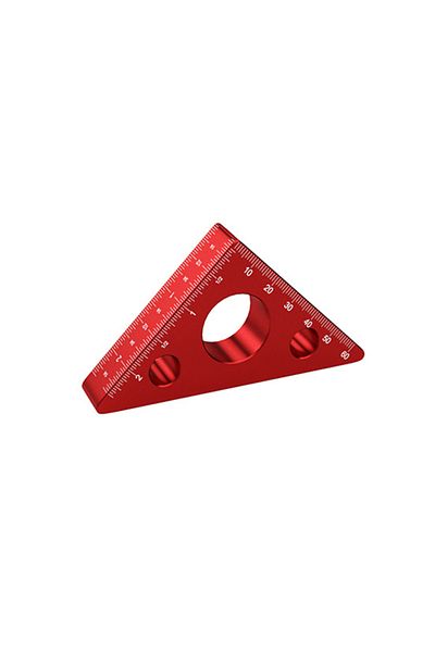 toohr 1pcs Red Right Angle Ruler Aluminum Alloy Pocket Square Diy Woodworking Triangle Ruler Height Measur