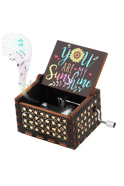 Choice صندوق موسيقى A3 21 لون وردي وأبيض وأزرق وأسود خشبي صندوق موسيقى You Are My Sunshine Godfather موضوع موسيقي Bir