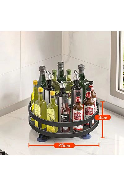 Choice 1 Layer 360°rotation Spice Rack Organizer Jar Cans For Kitchen Accessories Non-skid Carbon Steel Sto