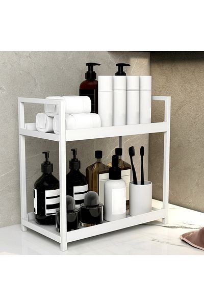 Choice White 2 Tier Multifunctional Countertop Storage Rack,bathroom Cosmetic Storage,kitchen Spice Holder,