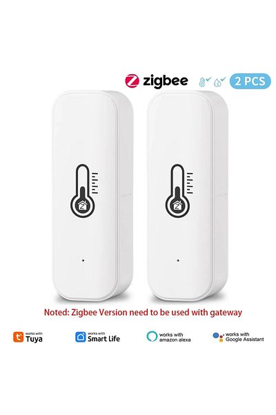 Choice 2pcs Zigbee Tuya Wifi Zigbee Temperature Humidity Sensor Home Connected Thermometer Compatible With