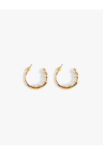 Koton Hoop Earrings with Pearl Detail