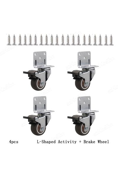 Choice 1.0 Inch 4pcs Brake 4pcs Universal Swivel Casters Heavy Duty Furniture Wheel Castor Silent Trolley W