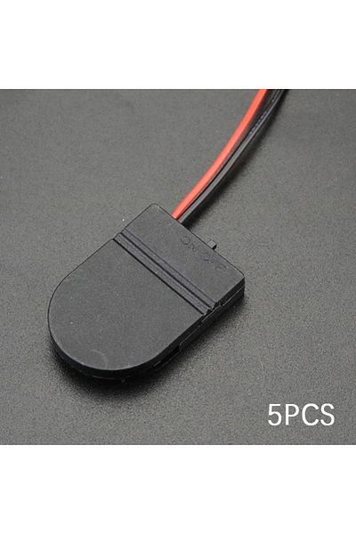 SDJZT Black 5pcs Single Slot Cr2032 Cr 2032 Button Coin Cell Battery Holder Case Cover With On-off Switch