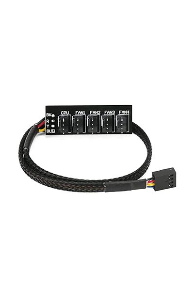 Choice 0.4m Black 4-pin Pwm Pc Fan Hub Pc 5 Way Splitter 1 To 5 Splitter 5 Way Pc Case Internal Motherboard