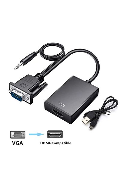 Choice محول Vga إلى HDMI، كابل ذكر إلى أنثى مع صوت 1080 بكسل، محول Vga للكمبيوتر الشخصي L