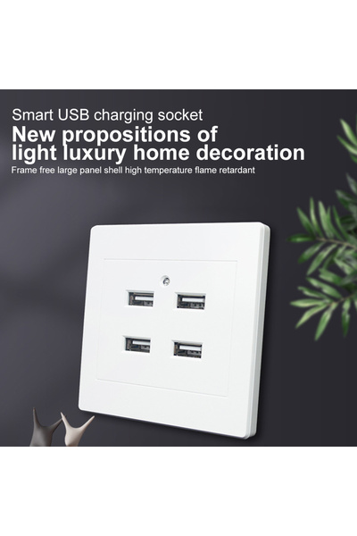Aideepen 4usb 220V to 5V 2/4 Ports USB Electrical Socket Wall Mounting Charger Station Power Adapter Plug Out