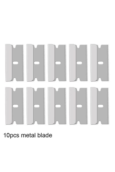 Choice 10pcs Metal Glue Removal Blade Glass Oven Razor Scraper Plastic Handle Razor Scraper Spatula Car Fil