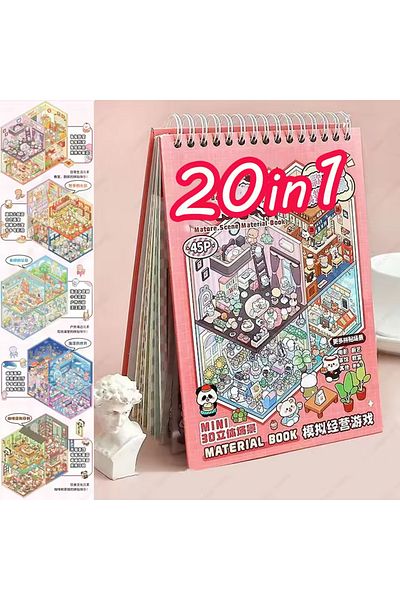 Choice 20pcs In 1 Book 20pcs Scenes Cartoon Landscape Sticker Book Forest Village Diy 3d Sticker Cabin Scen