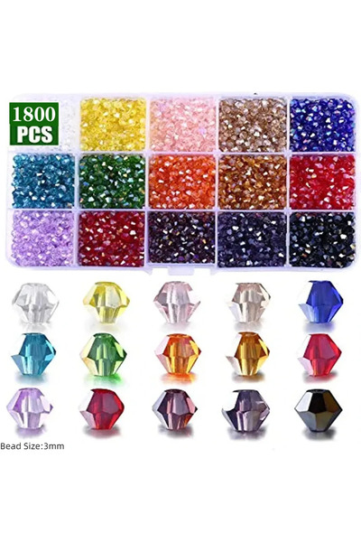 Choice1 صندوق خرز كريستالي ثنائي المخروط HZ903-01 مقاس 3 4 6 مم، مجموعة خرز ز...