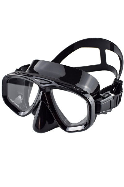 Choice1 قناع الغطس AllBlack نظارات سباحة غوص سكوبا تنورة سيليكون زجاج مقوى عدسة واسعة الرؤية