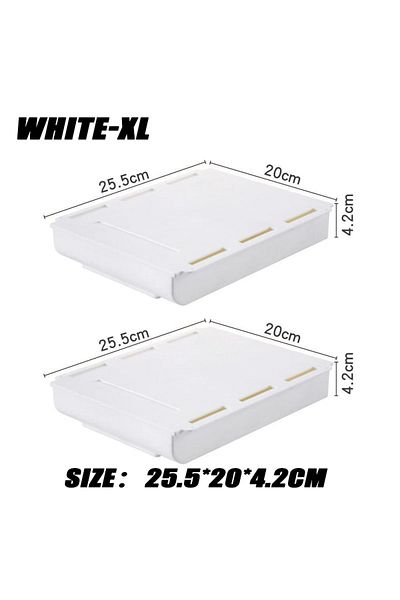 Choice White-xl 2pcs Hidden Drawer Organizer Self-adhesive Desktop Small Drawer Cabinet Under Table Hidden