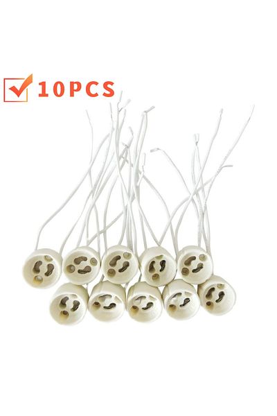 Choice 10pcs 10-50pcs 15cm Gu10 Led Bulb Holder Halogen Lamp Holder Led Lamp Holder Ceramic Body Wiring Soc