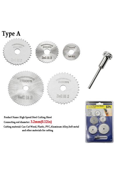 Choice Type A 6pcs High Speed Steel Circular Saw Blade Hss Cutting Disc Rotating Drilling Tool Accessories