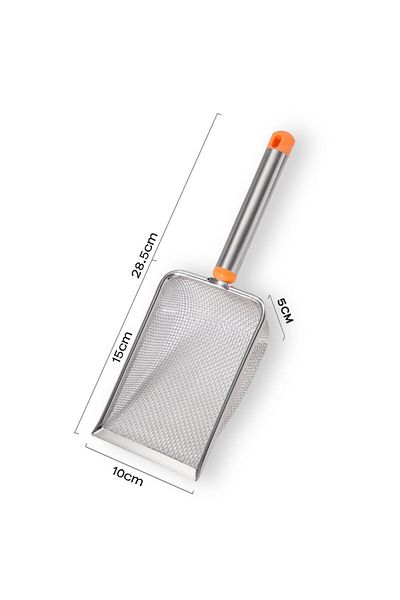 Choice Mesh 2.0X2.0mm Stainless Steel Cat Litter Scoop with  Long Handle Kitten Sifter Sifter Litter Scoope