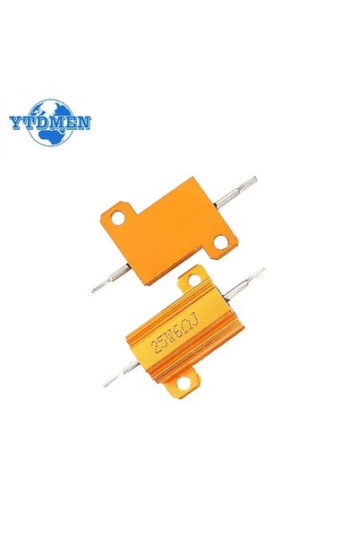 YTDMEN 25w-8r 2pcs 100w 50w 25w 10w Aluminum Power Resistor 0.1~1kohm Metal Shell Case Wirewound Resistanc