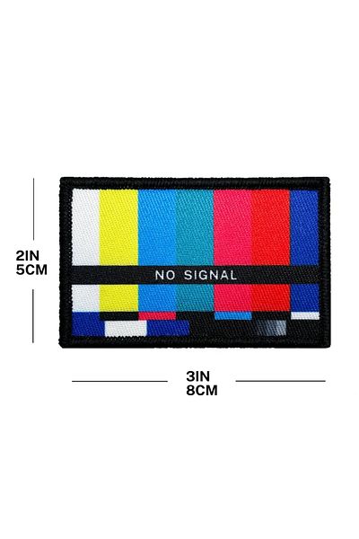 Choice Multi-colored 1pc No Signal Late Night Tv Joke Meme 2"x3" Morale Patch With Hook And Loop Backing