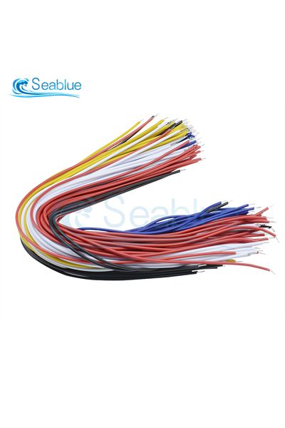 Aideepen 100Pcs Double Head PCB Solder Cable 20CM 26AWG Breadboard Fly Jumper Wire Cable Tin Conductor 5 C...