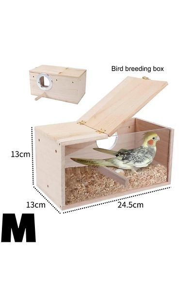 Choice M Transparent Design Parakeet Cockatiel Bird House Nest Easy To Clean Parrot House Smooth Edges Par.