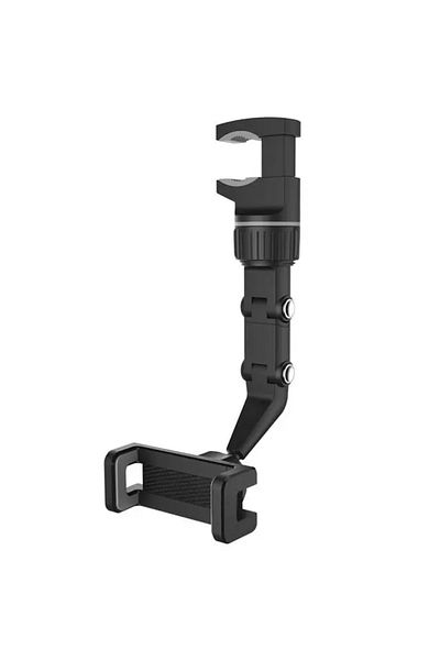 Choice Black Rearview Mirror Phone Holder, 360° Rotatable And Retractable Car Phone Mount, Multifunctional