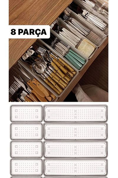 Bayev Bade 8 Pieces Drawer Inside Spoon Holder 4 4 Organizer Organizer Modular Cutlery Box