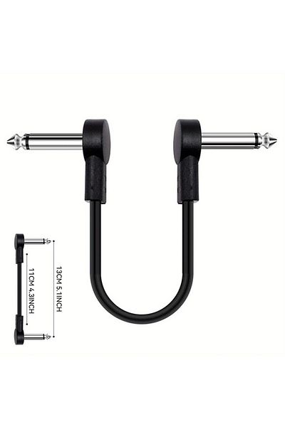 Miwayer Guitar Effect Pedal Flat Patch Cables 5 Inch Length with 1/4 Inch Right Angle Connectors ...