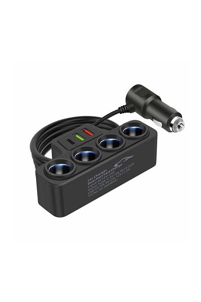 Choice Black 12v/24v Car Cigarette Lighter Adapter New 4-socket 3.1a Charger Charger Usb Car Usb Qc3.0 Pd3.