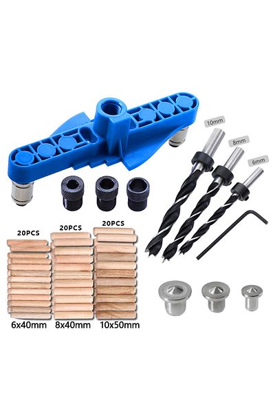 JIGHOLE 03 Set Carpentry Pocket Hole Jig 6/8/10mm Drill Sleeve Or Self-centering Scriber Doweling Jig Drill