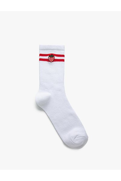 Koton Basic Socks Strawberry Embroidered